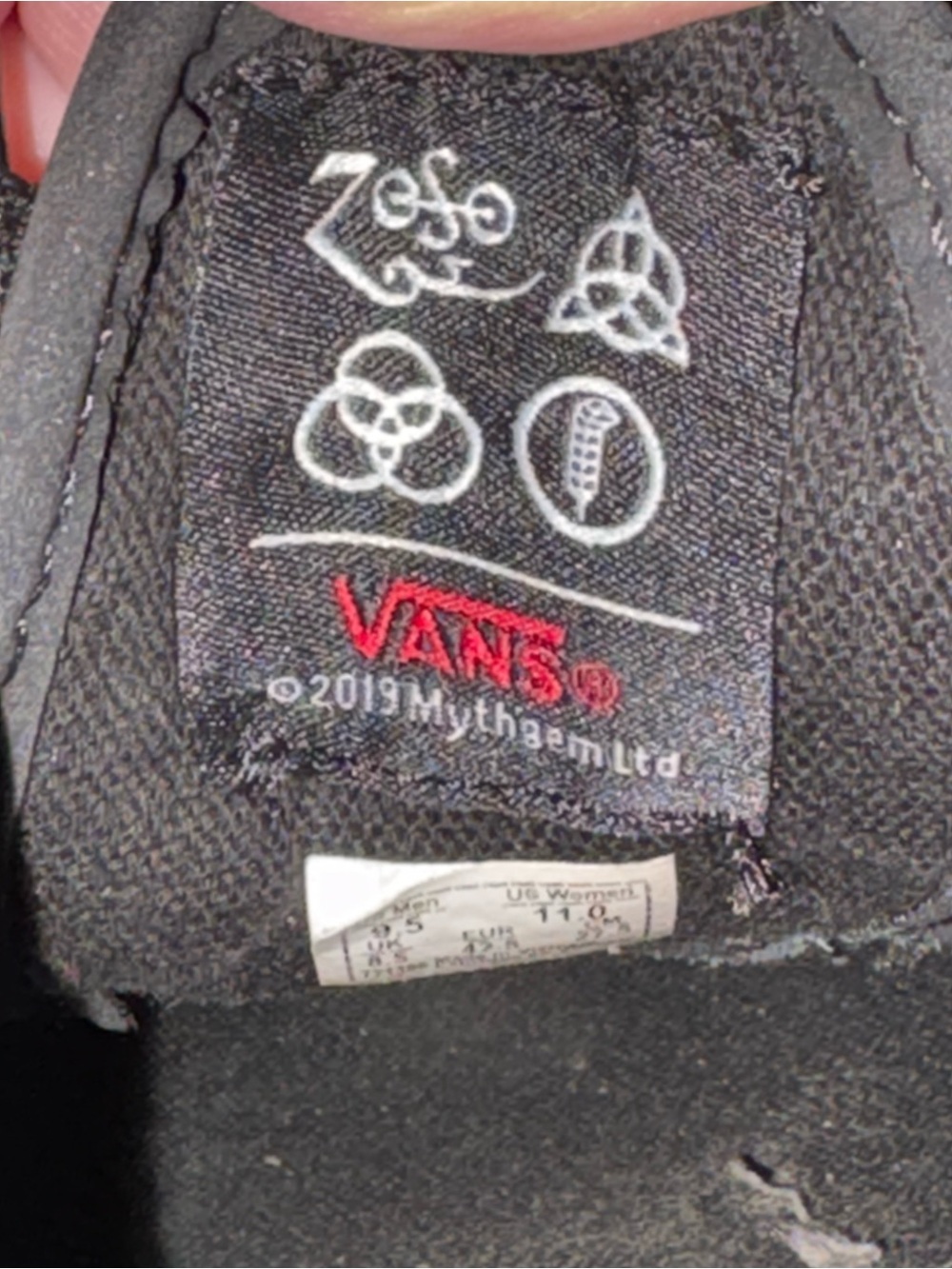 Vans Era x Led Zeppelin 50th anniversary leather low tops M 9.5 W 11 - Picture 8 of 8